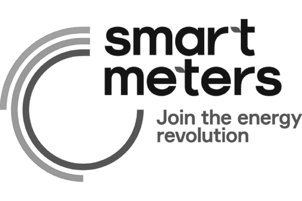 A modern logo for Smart Meters emphasizing energy revolution and innovative technology.